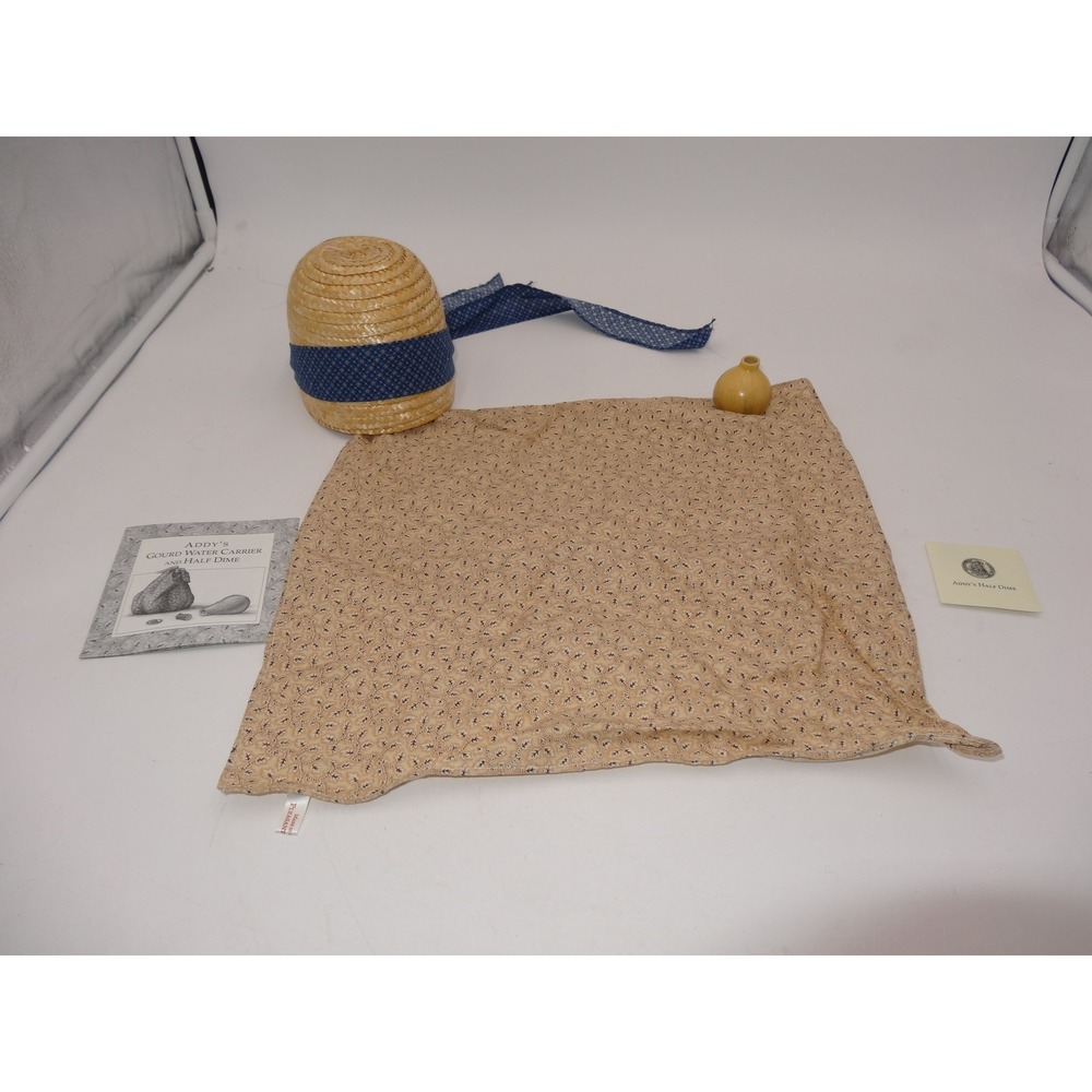 American Girl Pleasant Co Addy Meet Accessories Straw Hat Gourd Penny Kerchief